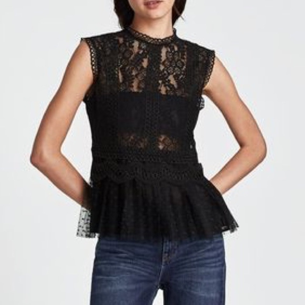 NWT 🖤 Zara Lace Crochet Top Sz S
